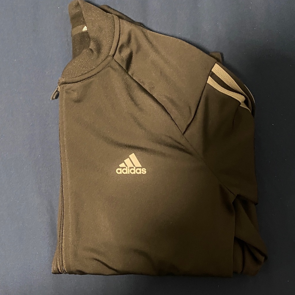 Adidas Black and White Zip-Up Jacket